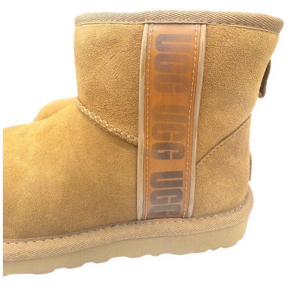 Authentic Ugg Classic Mini Side Logo II Boots Chestnut Women's 6 or 10 - Picture 5 of 6